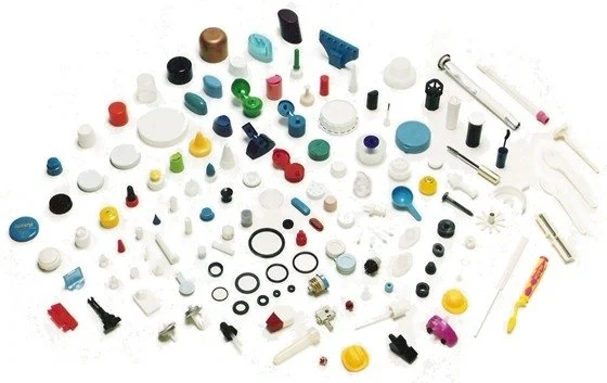 An array of plastic parts