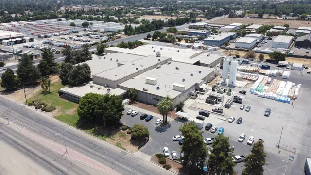 Overhead view of industrial park in Fresno