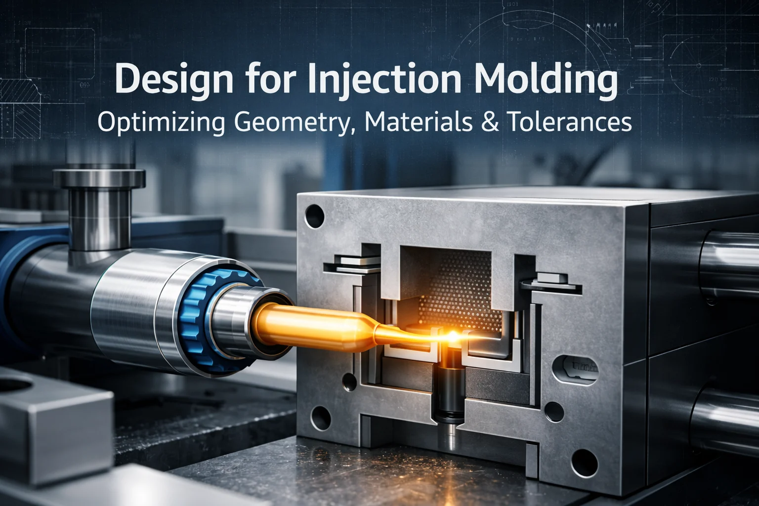 Injection molding machine with design elements