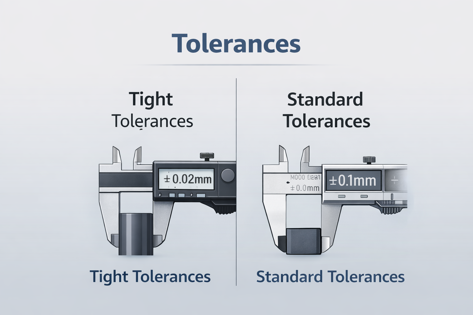 Tight vs standard tolerances in engineering